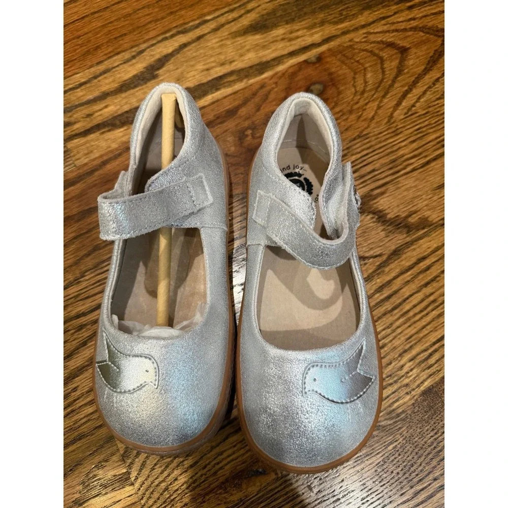Livie & Luca Pio Pio II Silver Shimmer Suede Leather Bird Mary Jane  Size 13